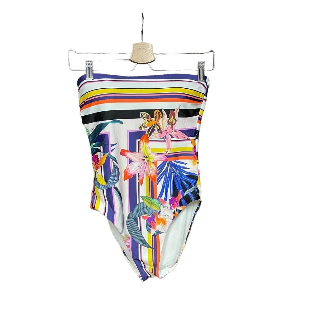 Trina Turk Treasure Cove Bandeau One Piece Swimsuit Size Us 6